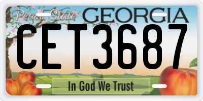 GA license plate CET3687