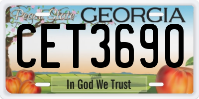 GA license plate CET3690