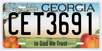GA license plate CET3691