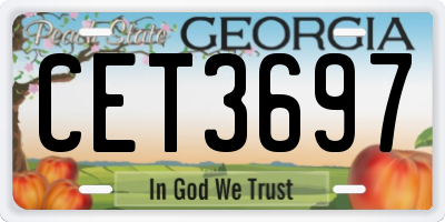 GA license plate CET3697