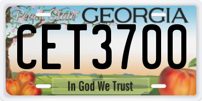 GA license plate CET3700
