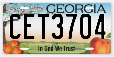 GA license plate CET3704