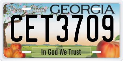GA license plate CET3709