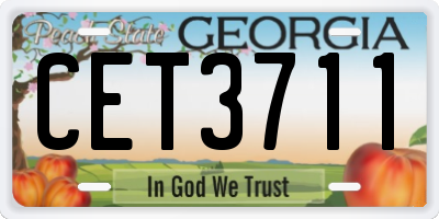 GA license plate CET3711