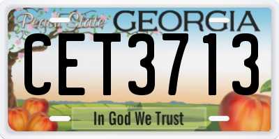 GA license plate CET3713