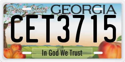 GA license plate CET3715