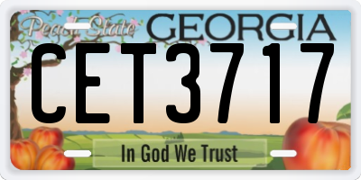 GA license plate CET3717