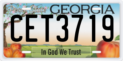 GA license plate CET3719