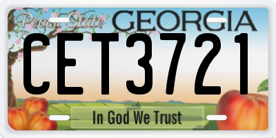 GA license plate CET3721