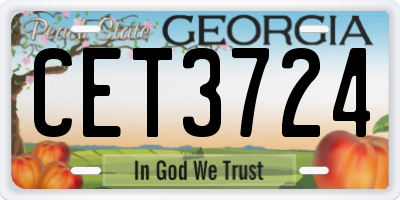 GA license plate CET3724