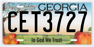 GA license plate CET3727
