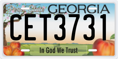 GA license plate CET3731