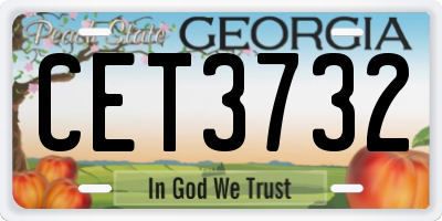 GA license plate CET3732