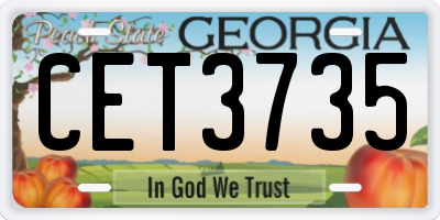 GA license plate CET3735