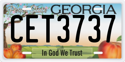 GA license plate CET3737