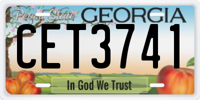 GA license plate CET3741