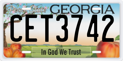 GA license plate CET3742