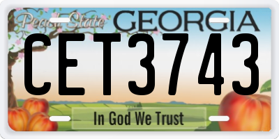 GA license plate CET3743