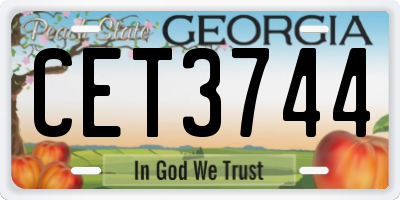 GA license plate CET3744