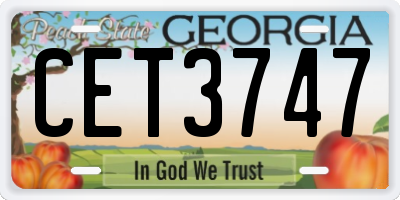 GA license plate CET3747