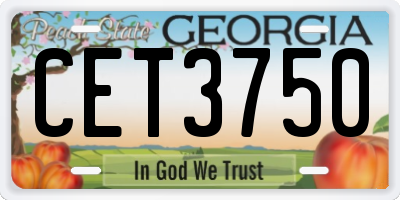 GA license plate CET3750