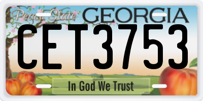 GA license plate CET3753