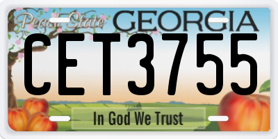 GA license plate CET3755