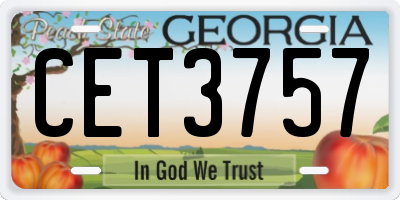 GA license plate CET3757