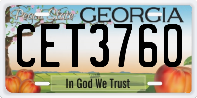 GA license plate CET3760