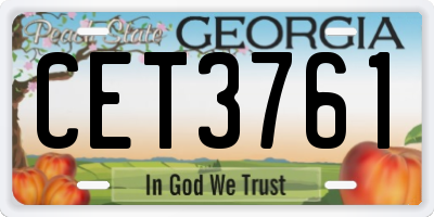 GA license plate CET3761
