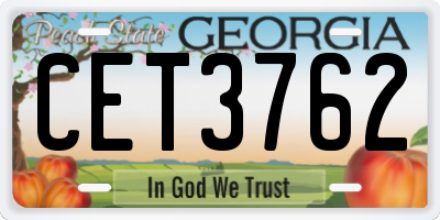 GA license plate CET3762