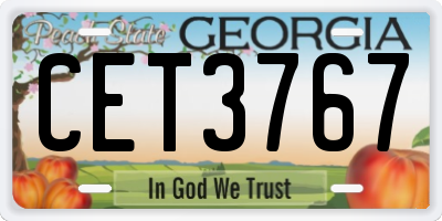 GA license plate CET3767