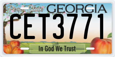 GA license plate CET3771