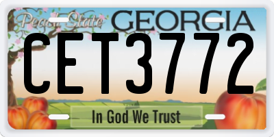 GA license plate CET3772