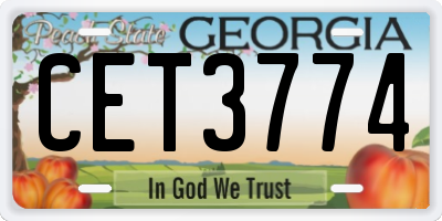 GA license plate CET3774