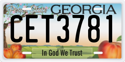 GA license plate CET3781