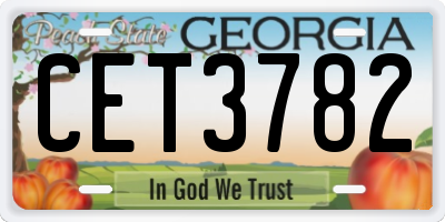 GA license plate CET3782