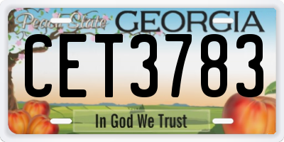 GA license plate CET3783
