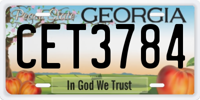 GA license plate CET3784
