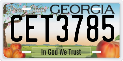 GA license plate CET3785