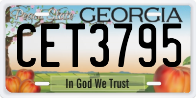 GA license plate CET3795
