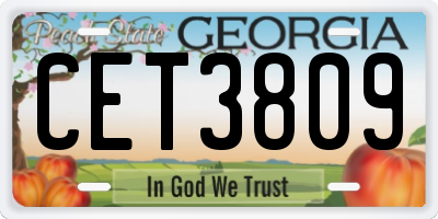 GA license plate CET3809