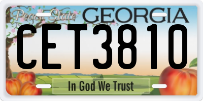 GA license plate CET3810