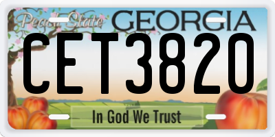 GA license plate CET3820
