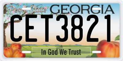GA license plate CET3821