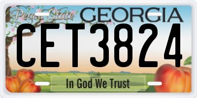 GA license plate CET3824