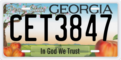 GA license plate CET3847