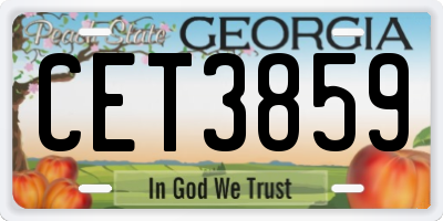 GA license plate CET3859