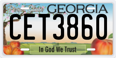 GA license plate CET3860