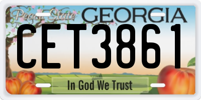 GA license plate CET3861